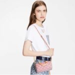 Louis Vuitton LV Women Nano Speedy Monogram Jacquard Denim Pink Cowhide Leather - Image 11