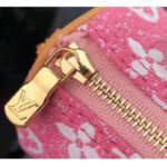 Louis Vuitton LV Women Nano Speedy Monogram Jacquard Denim Pink Cowhide Leather - Image 9