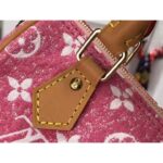 Louis Vuitton LV Women Nano Speedy Monogram Jacquard Denim Pink Cowhide Leather - Image 7
