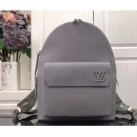 Louis Vuitton LV Unisex New Backpack Gray Aerogram Cowhide Leather Textile Lining (7)