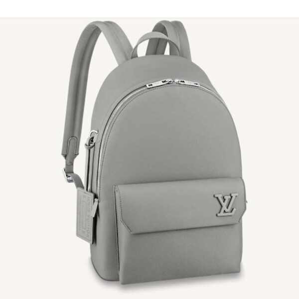 Louis Vuitton LV Unisex New Backpack Gray Aerogram Cowhide Leather Textile Lining (7)