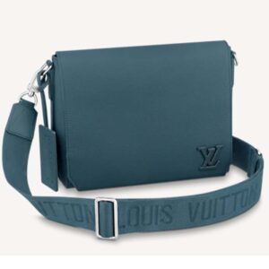 Louis Vuitton LV Unisex New Messenger Blue Aerogram Cowhide Leather Textile Lining