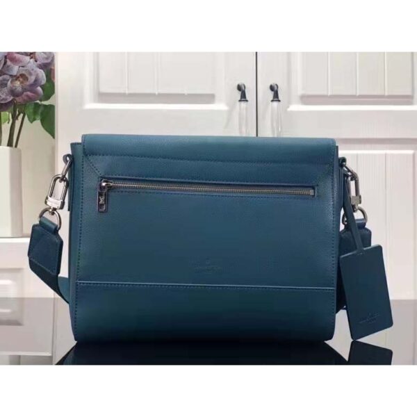 Louis Vuitton LV Unisex New Messenger Blue Aerogram Cowhide Leather Textile Lining (5)
