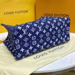 Louis Vuitton LV Unisex Onthego MM Tote Navy Blue Denim Jacquard Textile Calf - Image 5
