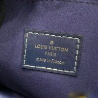 Louis Vuitton LV Unisex Onthego MM Tote Navy Blue Denim Jacquard Textile Calf (1)