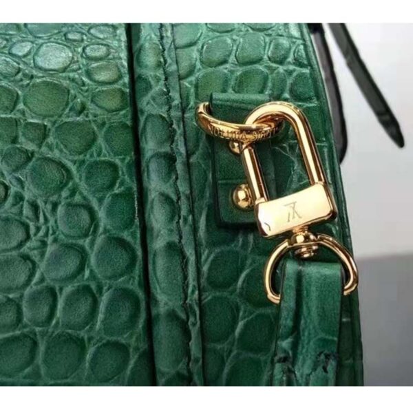 Louis Vuitton LV Unisex Petite Boite Chapeau Green Matte Alligator Leather (9)
