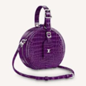 Louis Vuitton LV Unisex Petite Boite Chapeau Purple Matte Alligator Leather