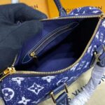 Louis Vuitton LV Women Speedy Bandoulière 25 Handbag Navy Blue Denim Jacquard Calfskin - Image 11
