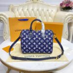 Louis Vuitton LV Women Speedy Bandoulière 25 Handbag Navy Blue Denim Jacquard Calfskin - Image 3