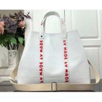 Louis Vuitton LV Unisex Tote Journey White Cowhide Leather Textile Lining (5)