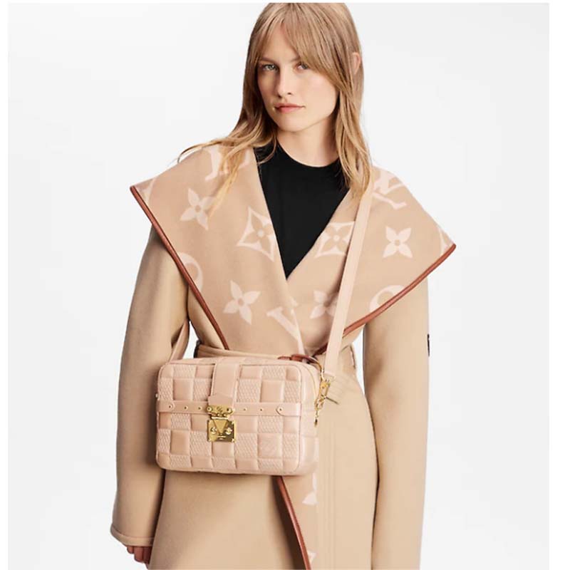 Louis Vuitton St. Germain flap bag dune leather, beige Louis Vuitton bag,  winter white neutral outfit with camel scarf - Meagan's Moda