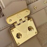 Louis Vuitton LV Unisex Troca MM Handbag Beige Damier Quilt Lambskin Calfskin (4)