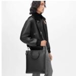 Louis Vuitton LV Unisex Vertical Tote Black Taiga Cowhide Leather Textile Lining - Image 11