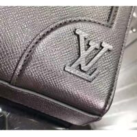 Louis Vuitton LV Unisex Vertical Tote Black Taiga Cowhide Leather Textile Lining (9)