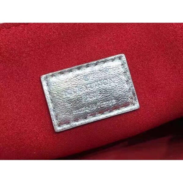 Louis Vuitton LV Women Coussin BB Handbag Silver Monogram Embossed Puffy Lambskin (10)