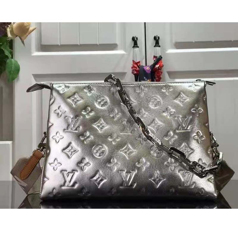 Louis Vuitton Metallic Silver Monogram Embossed Puffy Lambskin Coussin PM  Silver Hardware, 2021 Available For Immediate Sale At Sotheby's
