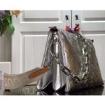 Louis Vuitton LV Women Coussin BB Handbag Silver Monogram Embossed Puffy Lambskin - immagine 4