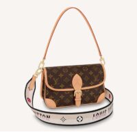 Louis Vuitton LV Women Diane satchel Brown Monogram Coated Canvas Textile Lining (1)