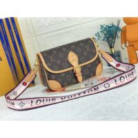 Louis Vuitton LV Women Diane satchel Brown Monogram Coated Canvas Textile Lining (1)