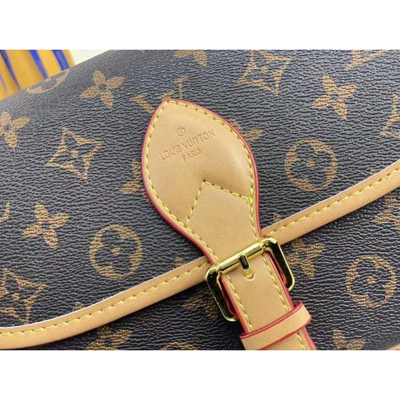 LOUIS VUITTON DIANE Monogram Canvas Satchel Shoulder Bag Removable Fabric  Strap Brown Leather ref.661645 - Joli Closet