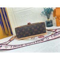 Louis Vuitton LV Women Diane satchel Brown Monogram Coated Canvas Textile Lining (1)