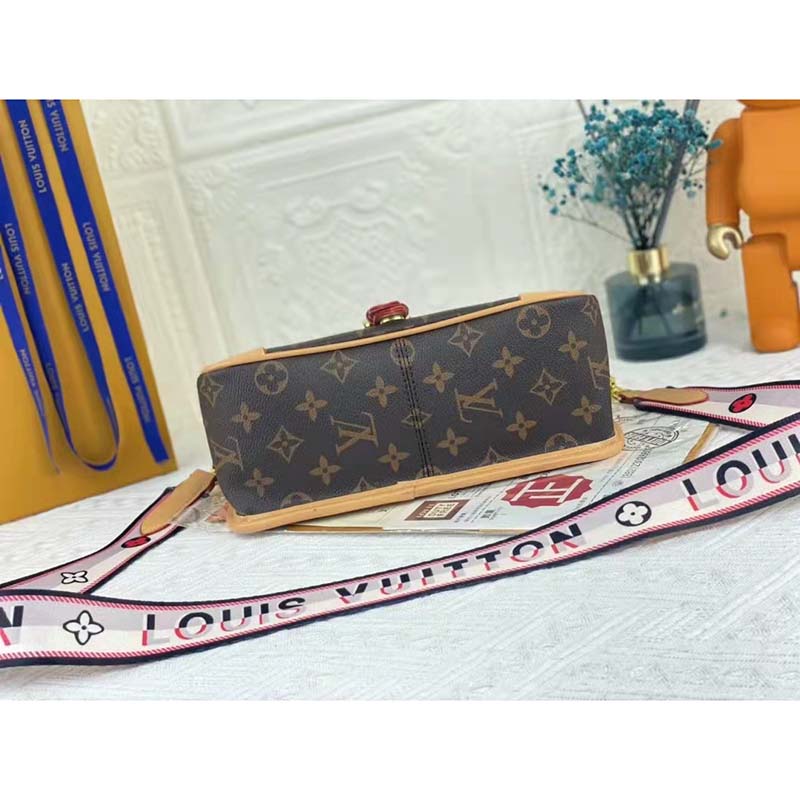 LOUIS VUITTON DIANE Monogram Canvas Satchel Shoulder Bag Removable Fabric  Strap Brown Leather ref.661645 - Joli Closet