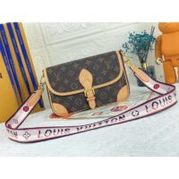 Louis Vuitton LV Women Diane satchel Brown Monogram Coated Canvas Textile Lining (1)