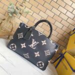 Louis Vuitton LV Women Grand Palais Tote Bag Black Monogram Embossed Grained Cowhide - Image 4