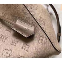 Louis Vuitton LV Women Hina PM Bucket Bag Gray Mahina Perforated Calf (12)