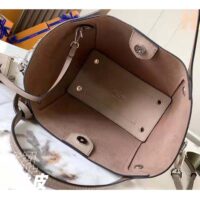 Louis Vuitton LV Women Hina PM Bucket Bag Gray Mahina Perforated Calf (12)
