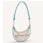 Louis Vuitton LV Donna Loop Ecru Blu Since 1854 Tessuto Jacquard Pelle di Vacchetta