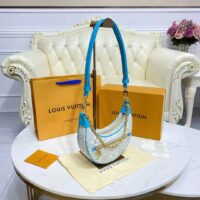 Louis Vuitton LV Women Loop Ecru Blue Since 1854 Jacquard Textile Cowhide Leather (1)