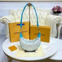 Louis Vuitton LV Women Loop Ecru Blue Since 1854 Jacquard Textile Cowhide Leather (1)