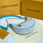 Louis Vuitton LV Women Loop Ecru Blue Since 1854 Jacquard Textile Cowhide Leather - immagine 8