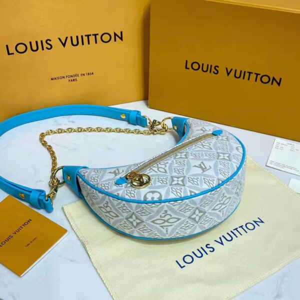 Louis Vuitton LV Women Loop Ecru Blue Since 1854 Jacquard Textile Cowhide Leather (16)