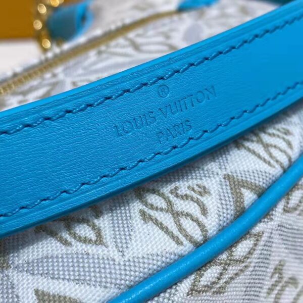 Louis Vuitton LV Women Loop Ecru Blue Since 1854 Jacquard Textile Cowhide Leather (3)