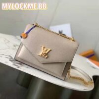 Louis Vuitton LV Women Mylockme Chain Bag Beige Soft Grained Calfskin Turn Lock (11)