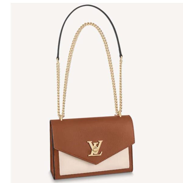 Louis Vuitton LV Women Mylockme Chain Bag Chataigne Brown Soft Grained Calfskin (3)