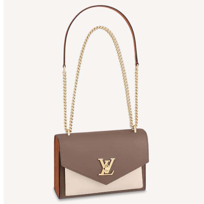 Louis Vuitton Soft Calfskin MyLockMe Chain Bag Bb Smokey Brown Green