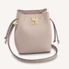 Louis Vuitton LV Women Nano Lockme Bucket Bag Greige Beige Grained Calf