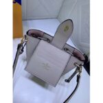 Louis Vuitton LV Women Nano Lockme Bucket Bag Greige Beige Grained Calf - Image 8