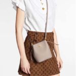 Louis Vuitton LV Women Nano Lockme Bucket Bag Greige Beige Grained Calf - Image 12