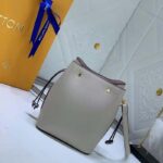 Louis Vuitton LV Women Nano Lockme Bucket Bag Greige Beige Grained Calf - Image 3