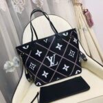 Louis Vuitton LV Women Neverfull MM Tote Black Pink Grained Cowhide Leather - Bild 5