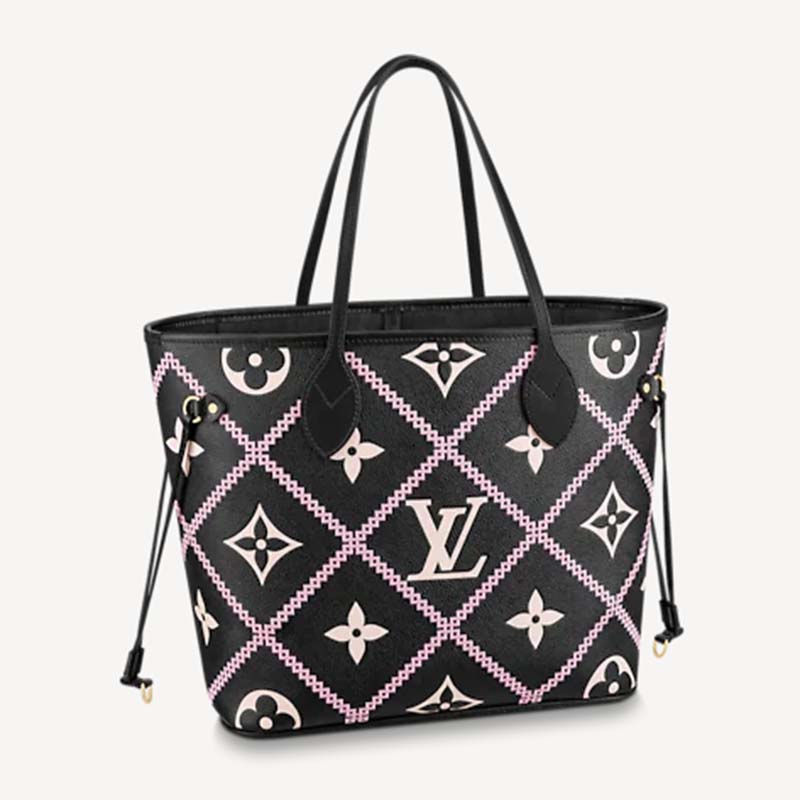 Louis Vuitton Neverfull MM with Pouch, Empreinte Leather Black and Hot  Pink, New in Dustbag - Julia Rose Boston