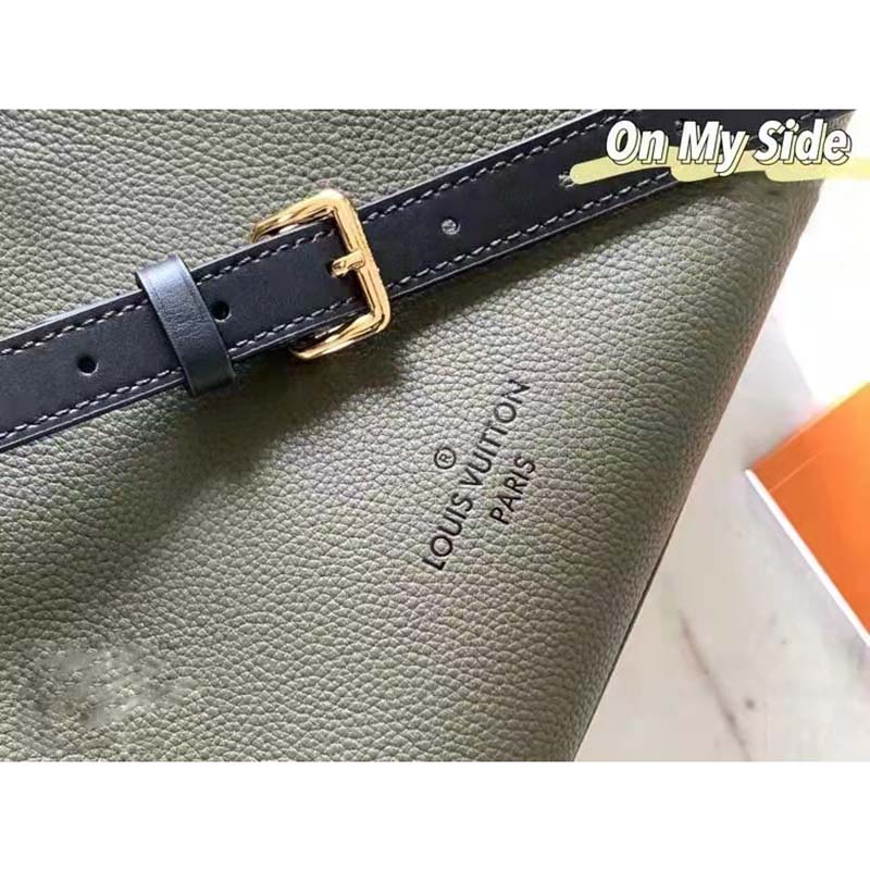 LOUIS VUITTON Calfskin Monogram On My Side MM Laurier Green Toffee