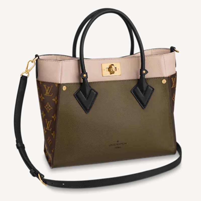 LOUIS VUITTON On My Side MM Laurier Tote bag M55302 Green Pink