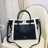 Louis Vuitton LV Women On My Side MM Handbag Black Shearling Grained Calf (1)