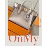 Louis Vuitton LV Women On My Side MM Tote Greige Calfskin Monogram Canvas - Image 2