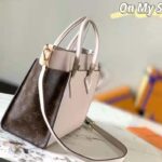 Louis Vuitton LV Women On My Side MM Tote Greige Calfskin Monogram Canvas - Image 5